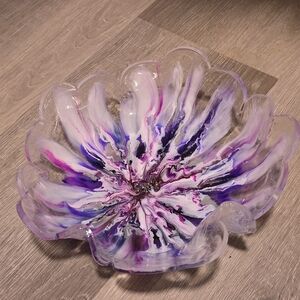 Handmade Purple and Pink Resin Bowl